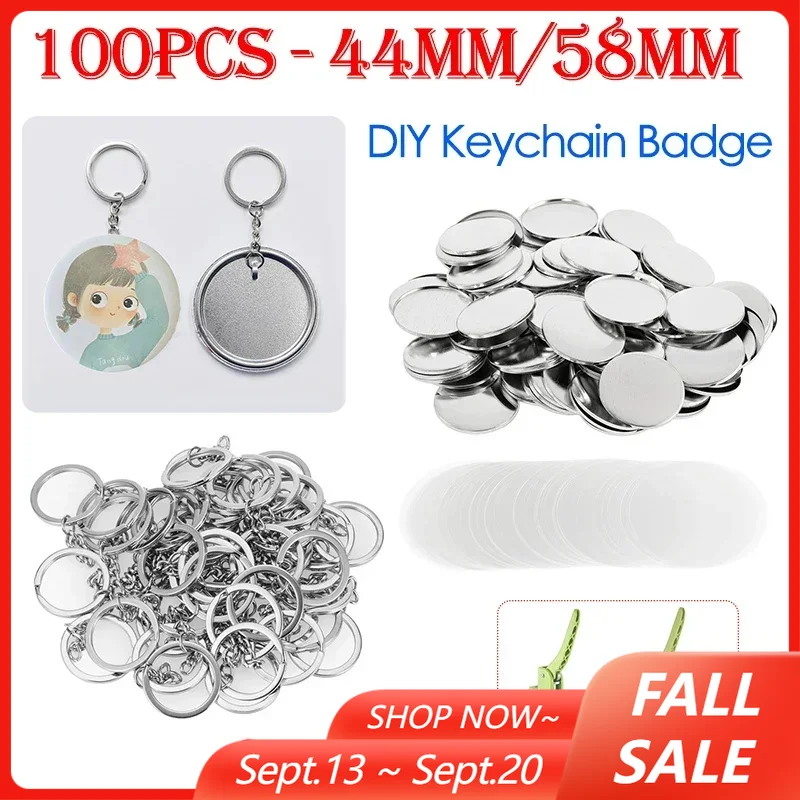 Button Badge Blank - 100PCS 44mm 58mm Schlüsselanhänger Abzeichen Herstellung
