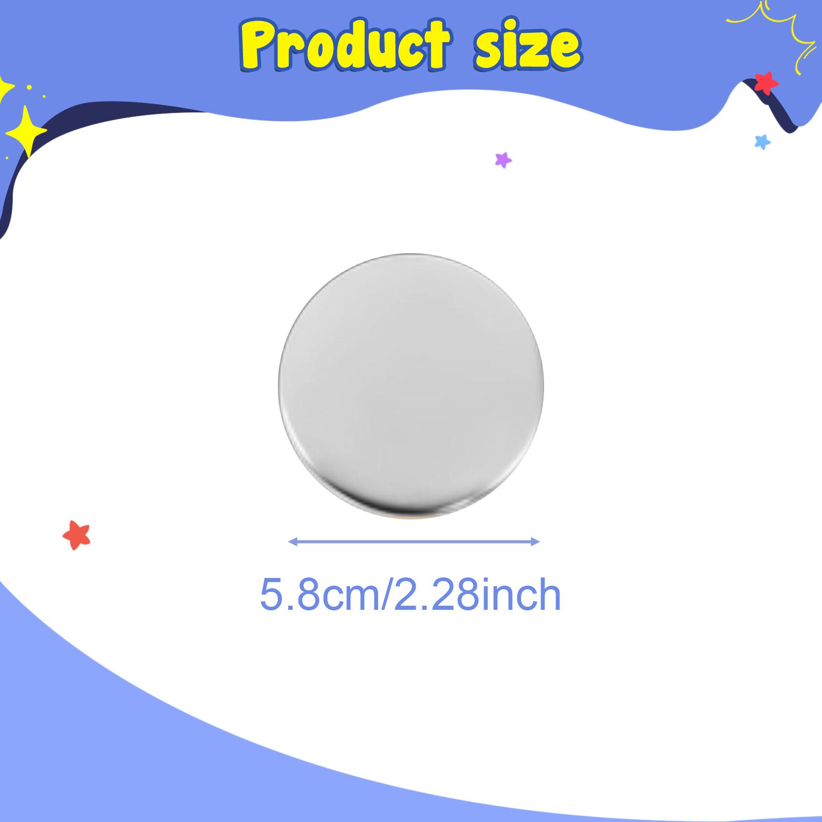 Button Badge Blank - Button-Badge-Set: Metallrohlinge mit Rückseite für akademische