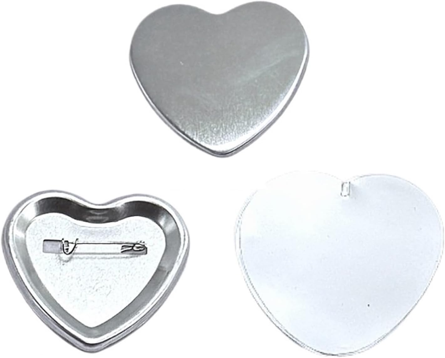 Button Badge Blank - Button-Maker, Buttonmaschine, 100 Stück Herzförmige Anstecknadeln