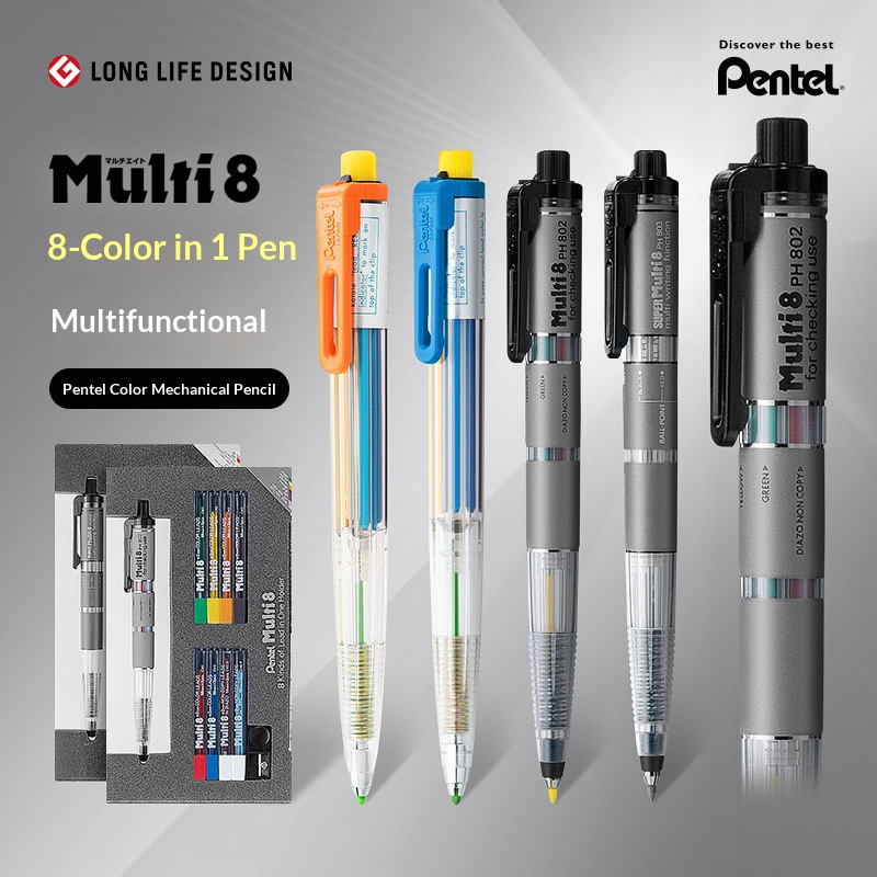 Staedtler Pencil Lumocolor - Pentel Multi 8 Multifunktionaler Farbdruckbleistift 2,0